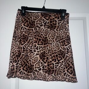 Leopard Print Mini Skirt